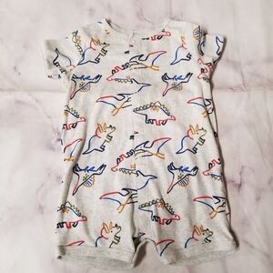 Carter's Dinosaur Snap Button Down Romper 18M